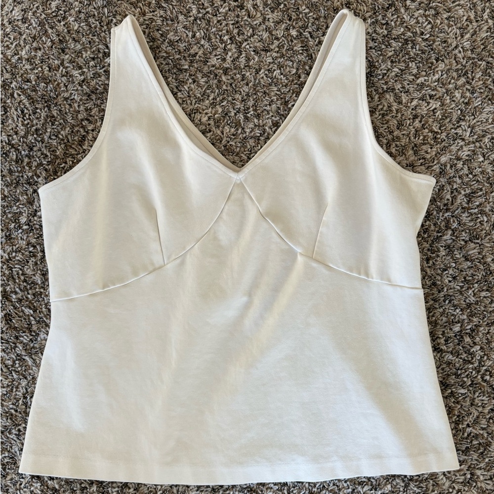 Everlane The Dream V-Neck Top in Bone